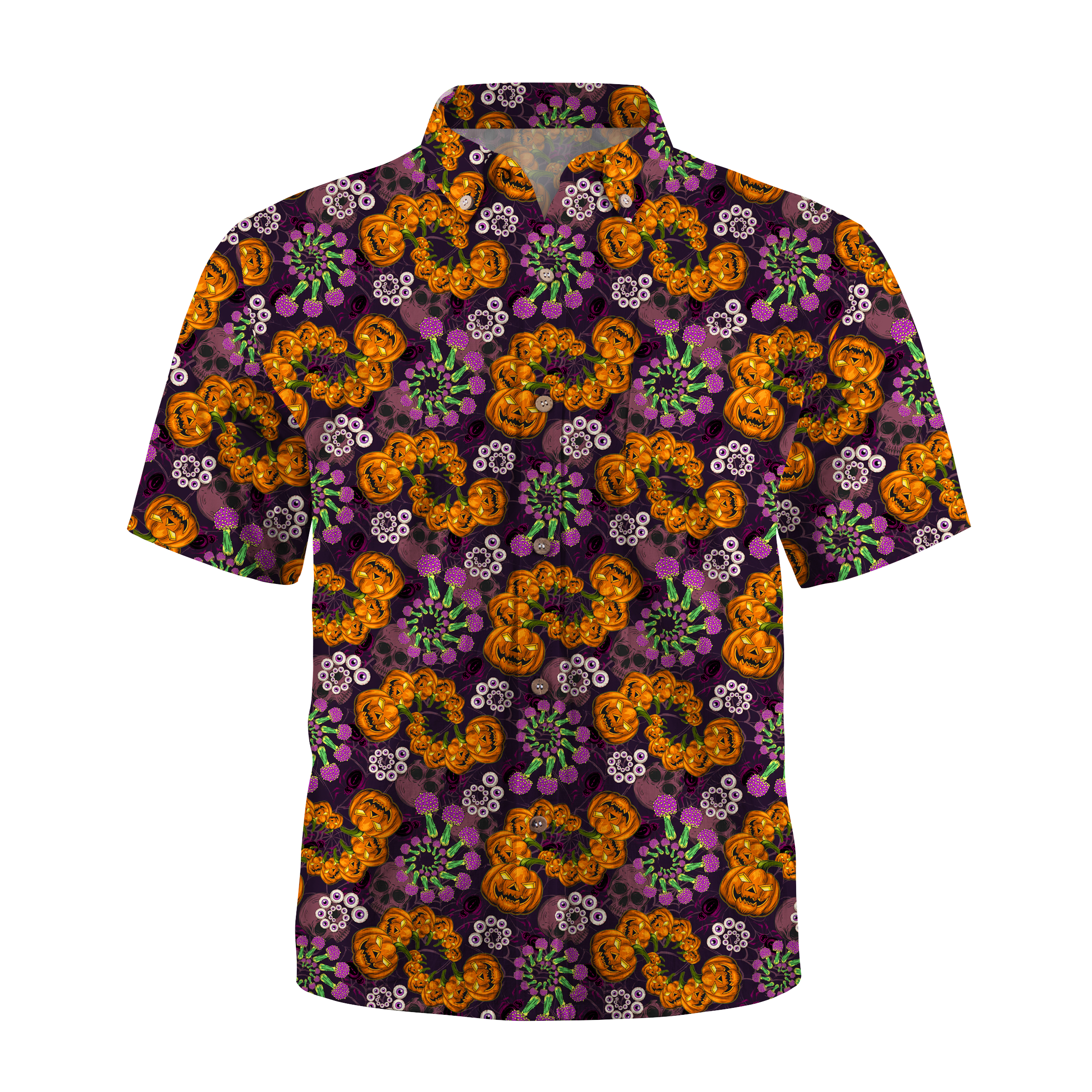 Maturelion Skull Pumpkin Mushroom Halloween Hawaiian Shirt