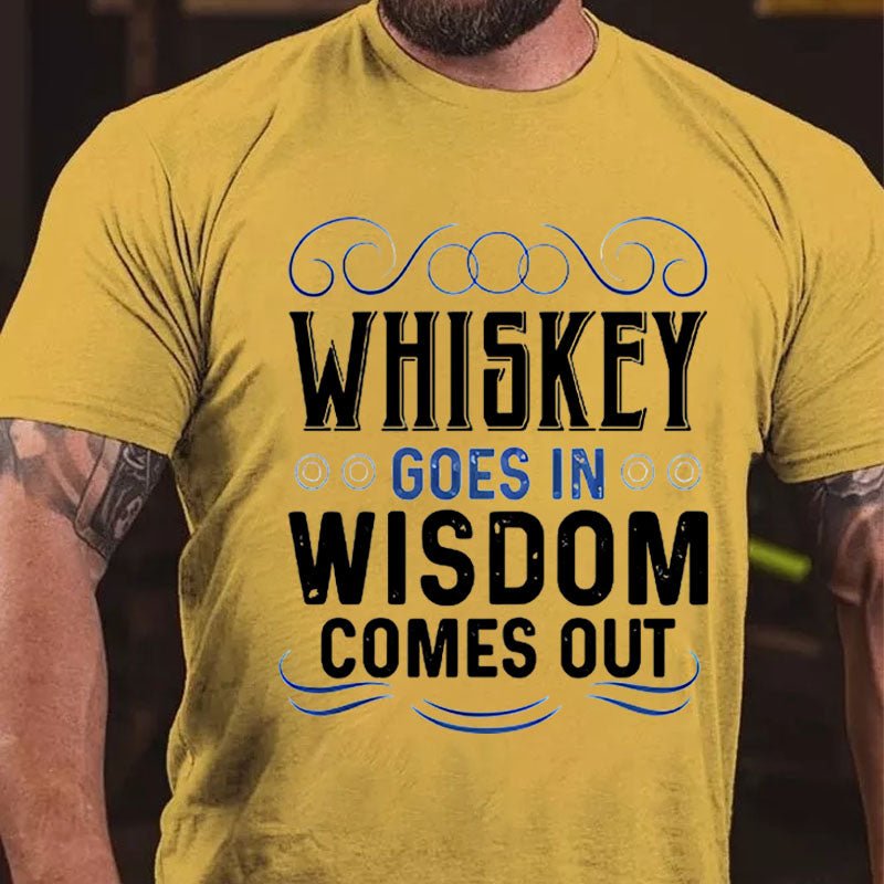 WHISKEY GOES IN WISDOM COMES OUT Cotton T-shirt-Maturelion