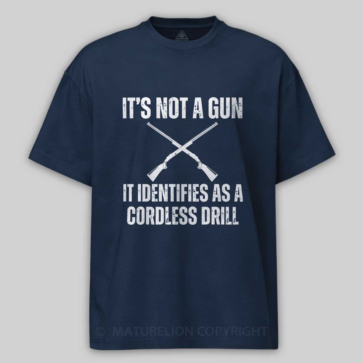 Maturelion Men's T-shirt Gun Pun Cotton T-shirt