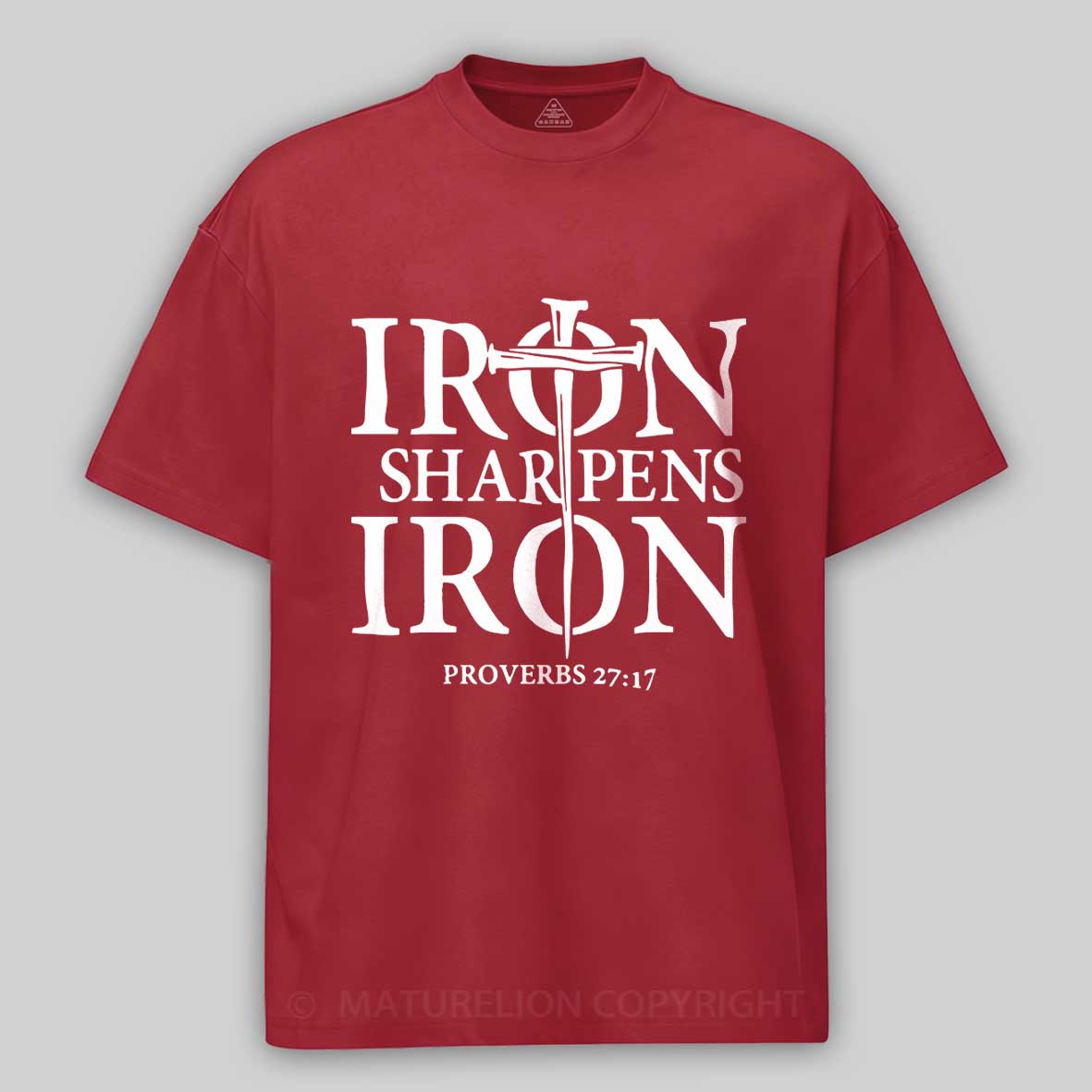 Maturelion Men's T-shirt Iron Sharpens Iron Cotton T-shirt