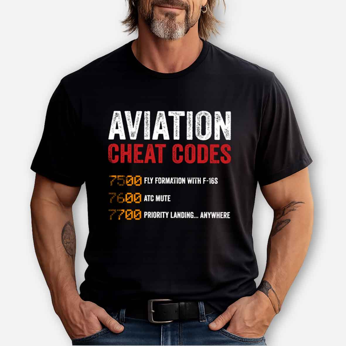 Maturelion Aviation Cheat Codes Pilot Funny Aviation Lover Cotton T-shirt