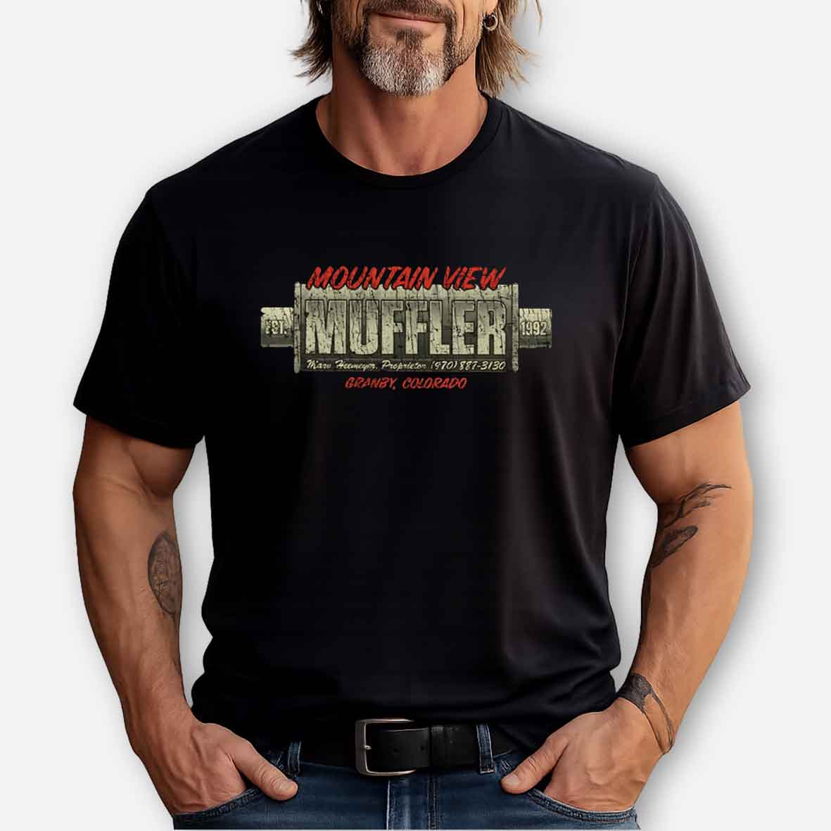Maturelion Mountain View Muffler 1992 Cotton T-shirt