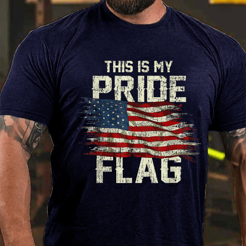 This Is My Proud Flag 4th of July Cotton T-shirt (Free Customization)-Maturelion