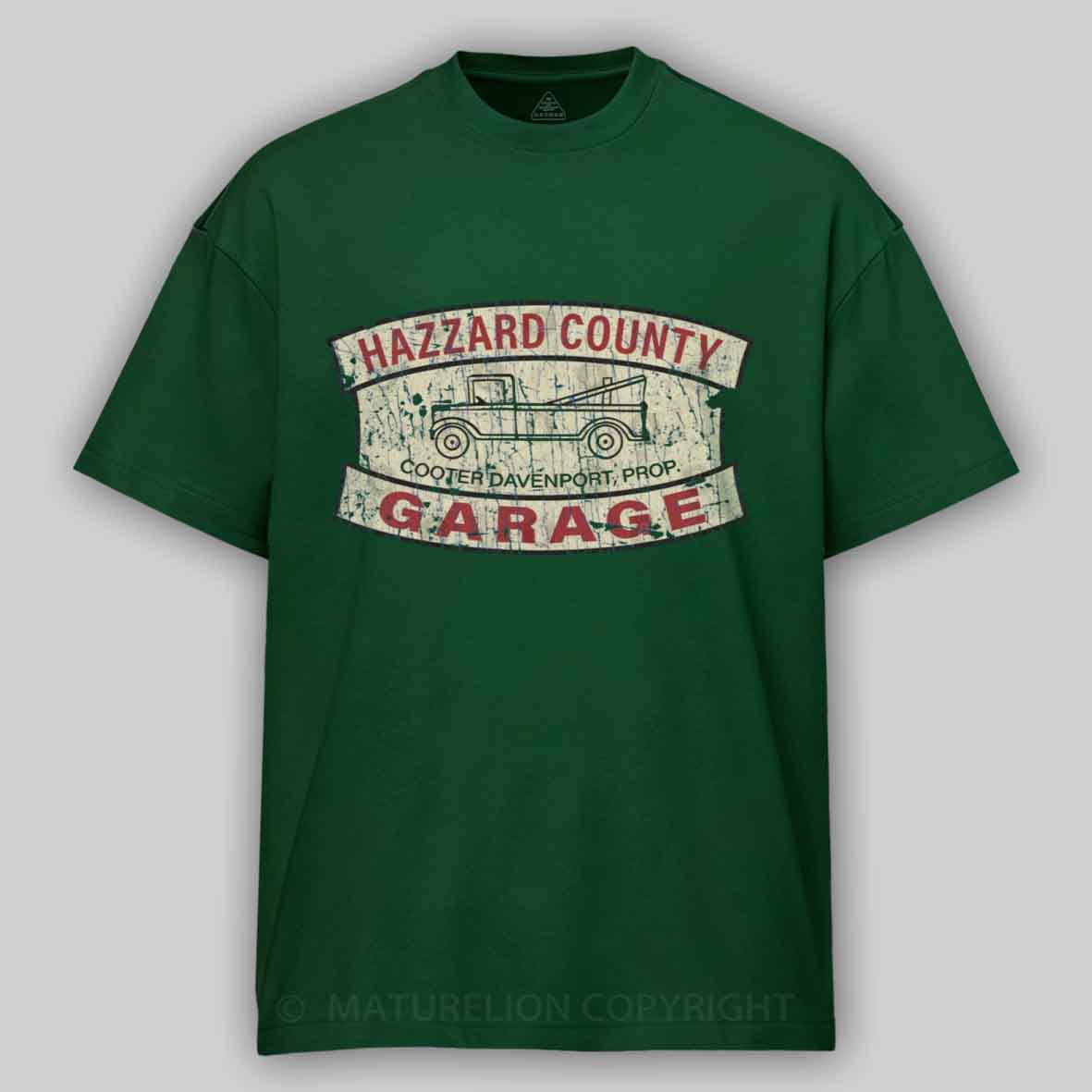 Maturelion Hazzard County Garage 1979 Cotton T-shirt