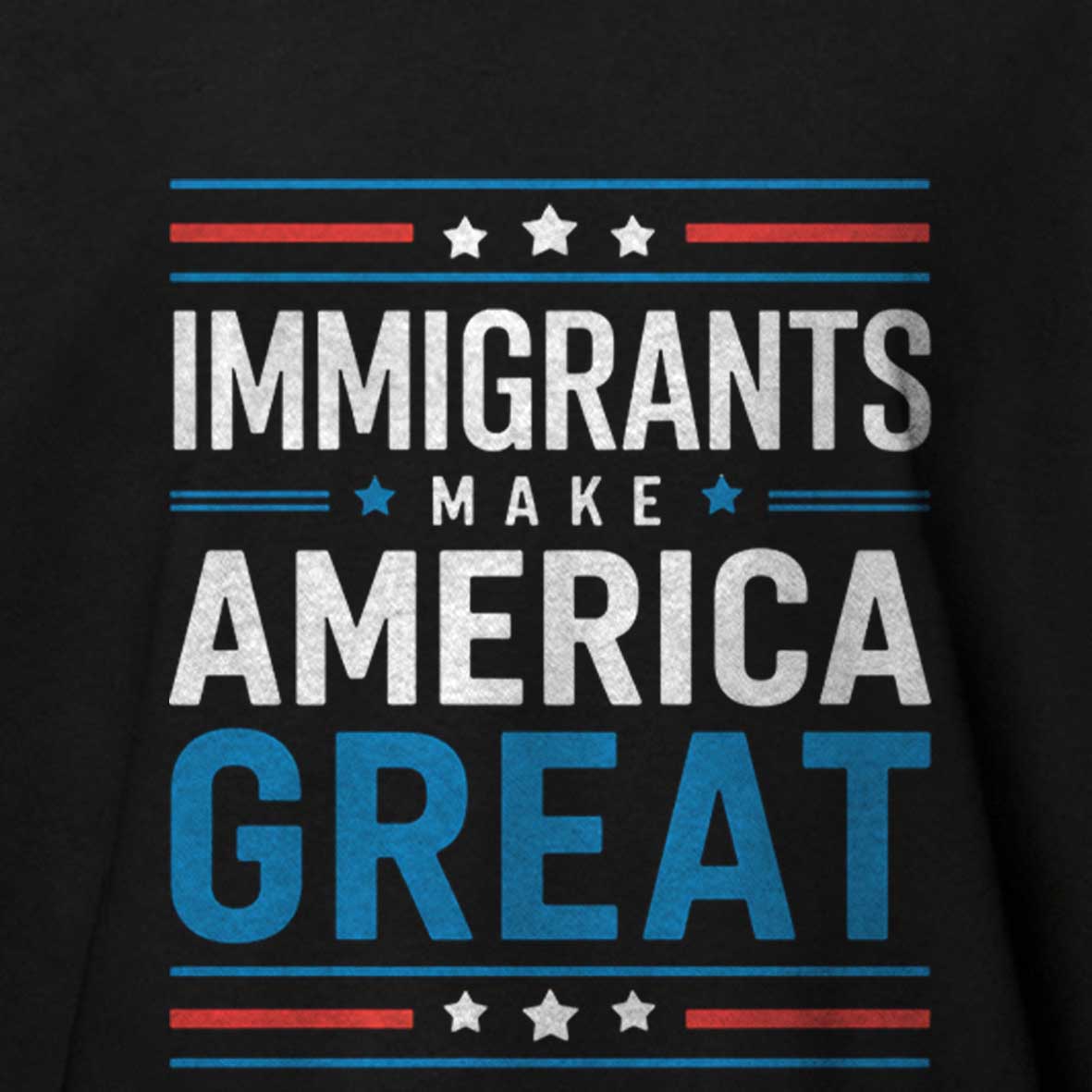 Maturelion Immigrants Make America Great white bule Cotton T-shirt