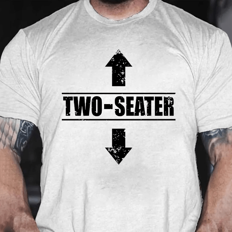 Two Seater Funny Cotton T-shirt (Free Customization)-Maturelion