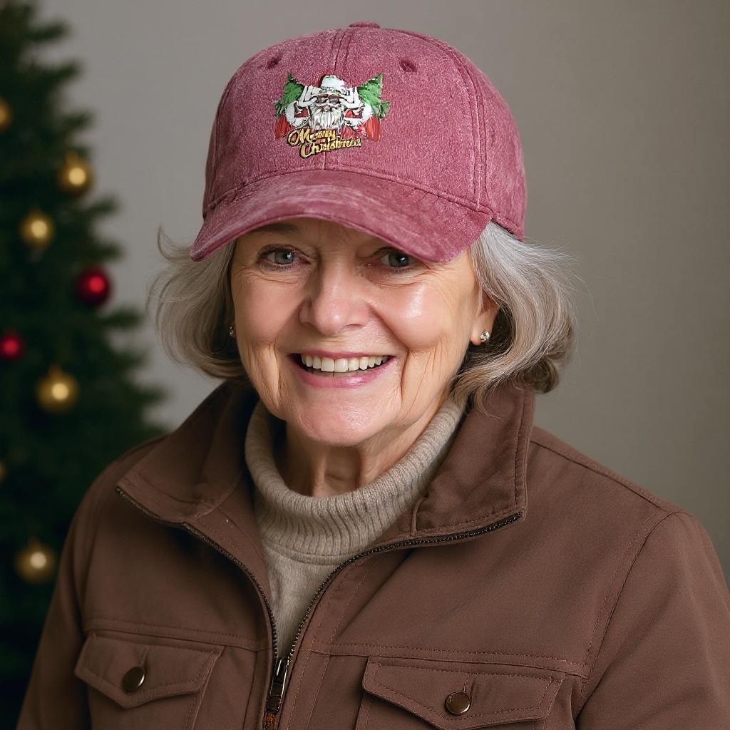 Maturelion Christmas Cap Merry Christmas Washed Vintage Cap