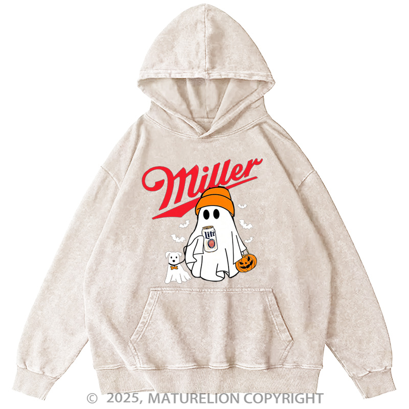 Maturelion Men's Hoodie Miller Beer MLite Washed Hoodie