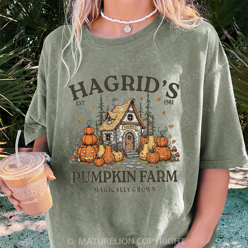 Maturelion Women's T-shirt Hagrid’s Pumpkin Farm DTG Washed T-shirt