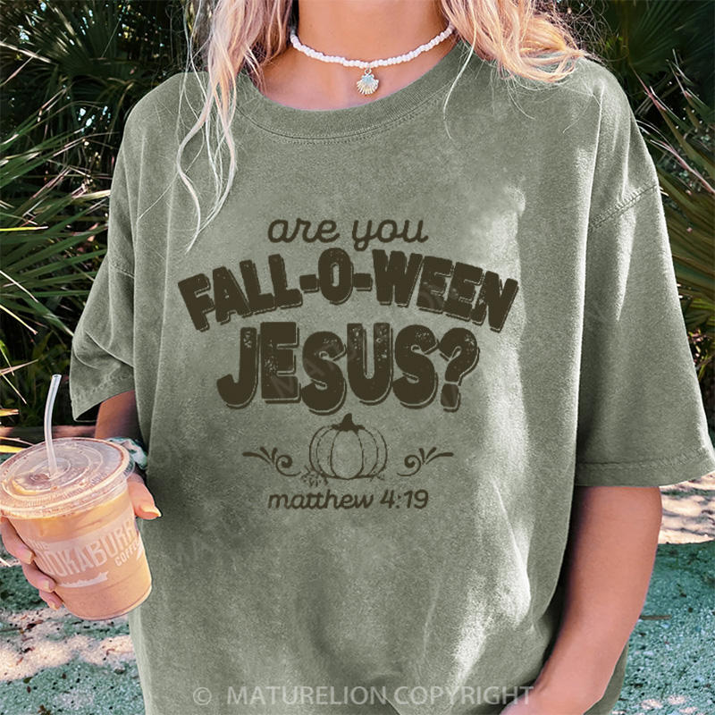 Maturelion Women's T-shirt Fall Religious DTG Washed T-shirt