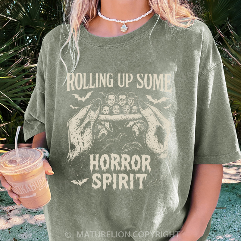 Maturelion Women's T-shirt Rolling Up Some Horror Spirit DTG Washed T-shirt