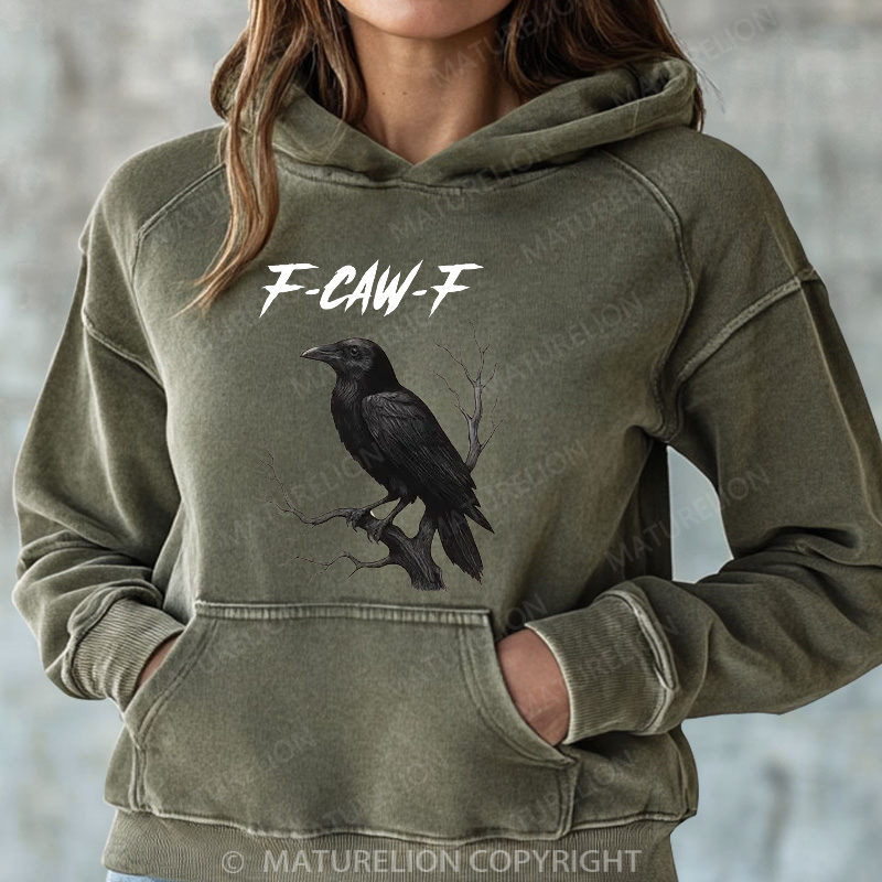 Maturelion Halloween Hoodie F-Caw-F Women Washed Hoodie