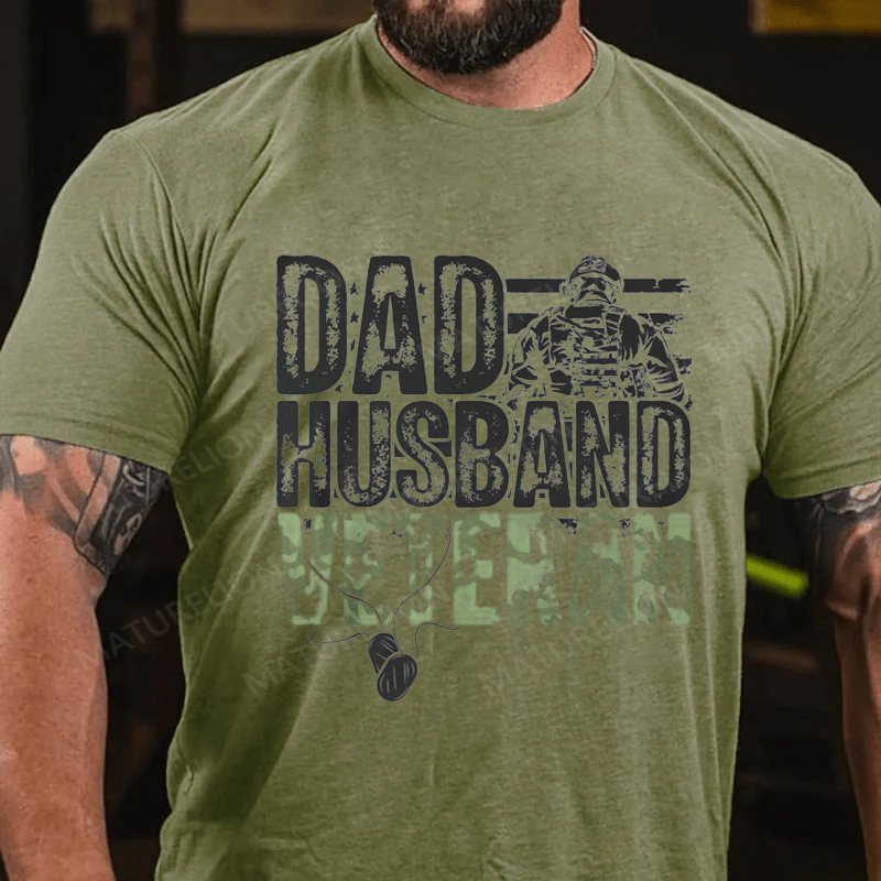 Maturelion Men's T-Shirt Dad Husband Veteran Cotton T-Shirt