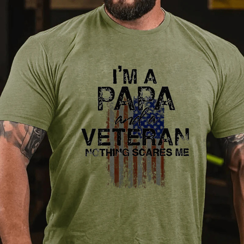 Maturelion Men's T-Shirt Gifts For Papa Veteran Cotton T-Shirt