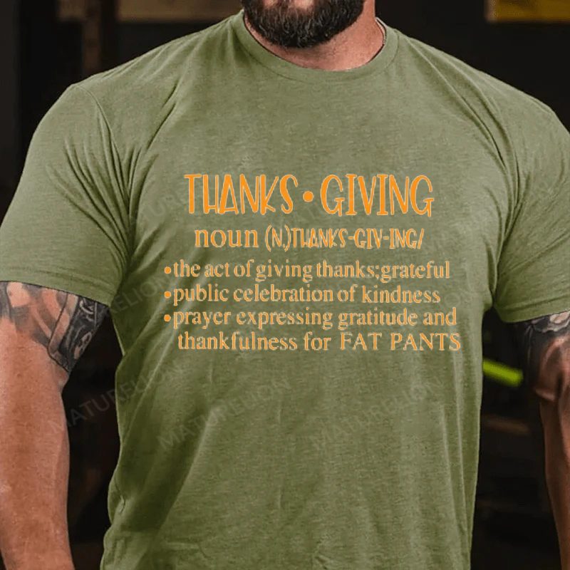 Maturelion Men's T-Shirt Thankful Grateful Blessed Cotton T-Shirt