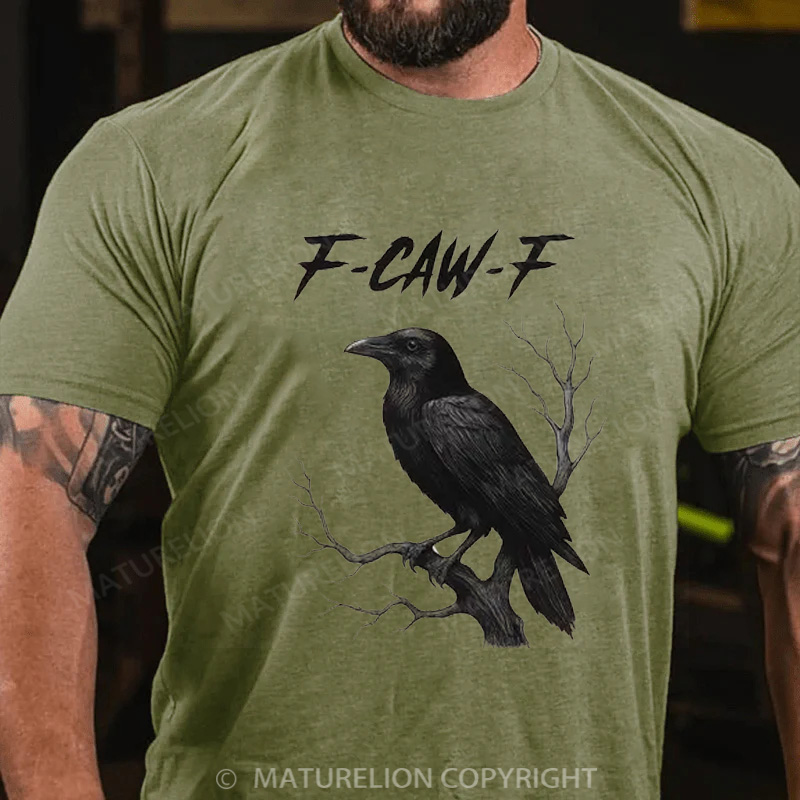 Maturelion Men's T-shirt F-Caw-F Cotton T-shirt