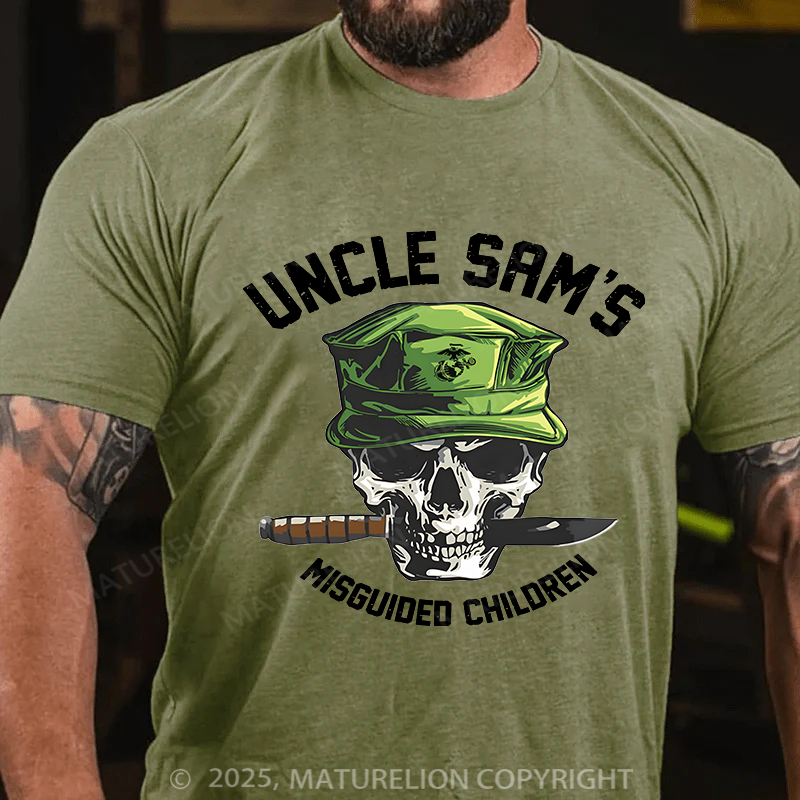 Maturelion Men's T-Shirt Uncle Sam's Misguided Children Cotton T-Shirt