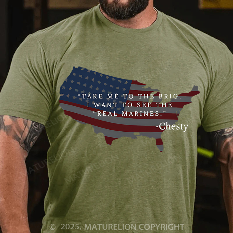 Maturelion Men's T-Shirt Chesty Puller Cotton T-Shirt
