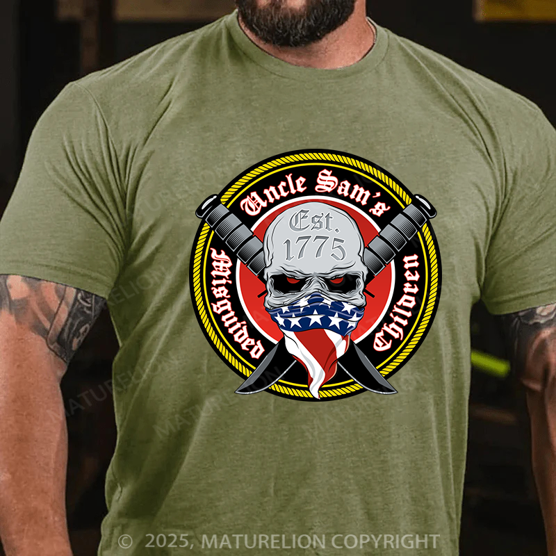 Maturelion Men's T-Shirt Uncle Sam's Misguided Children Cotton T-shirt