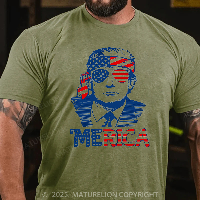 Maturelion Men's T-Shirt American 4th Of July T-shirt