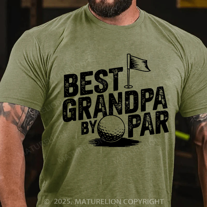 Maturelion Men's T-shirt Best Grandpa By Par Golf Father's Day T-shirt