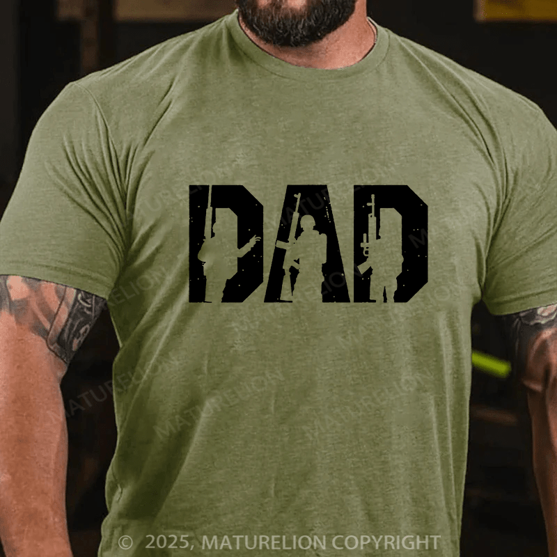 Maturelion Men's T-shirt Tactical Dad Graphic Cotton T-shirt