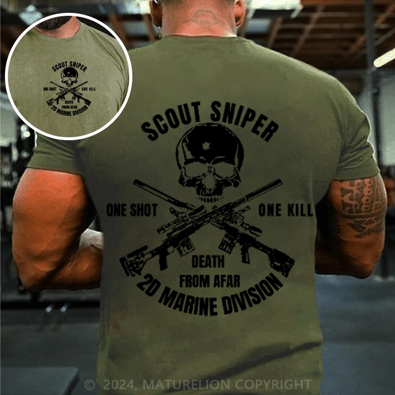 Maturelion Men's T-shirt Scout Sniper Camp 2d Cotton T-shirt