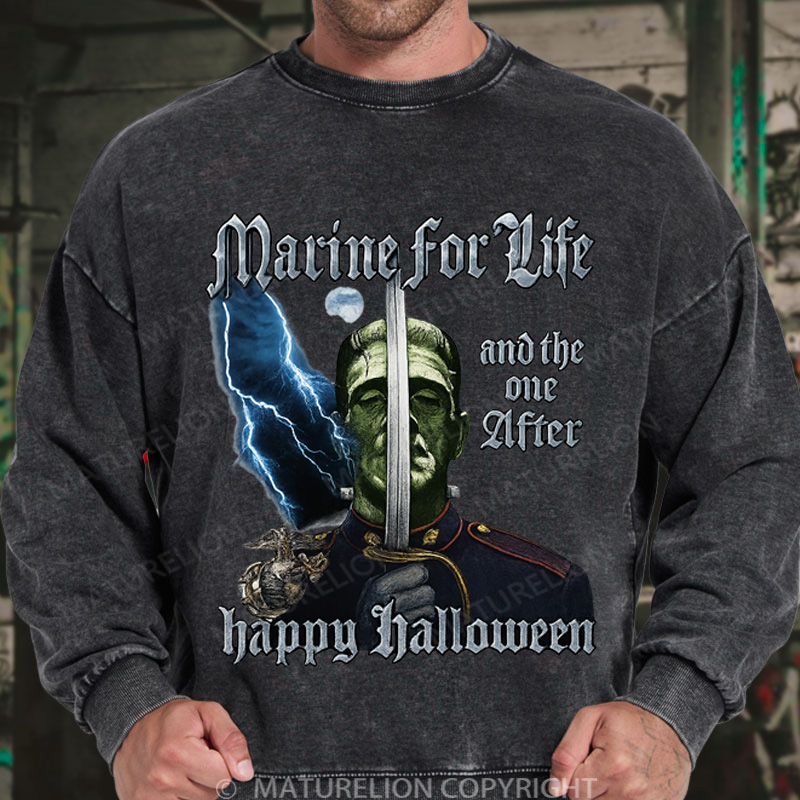 Maturelion Men's Sweatshirt HALLOWEEN Washed Sweatshirts