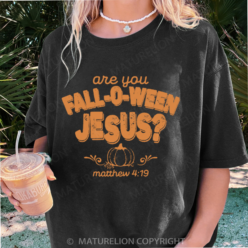 Maturelion Women's T-shirt Fall Religious DTG Washed T-shirt