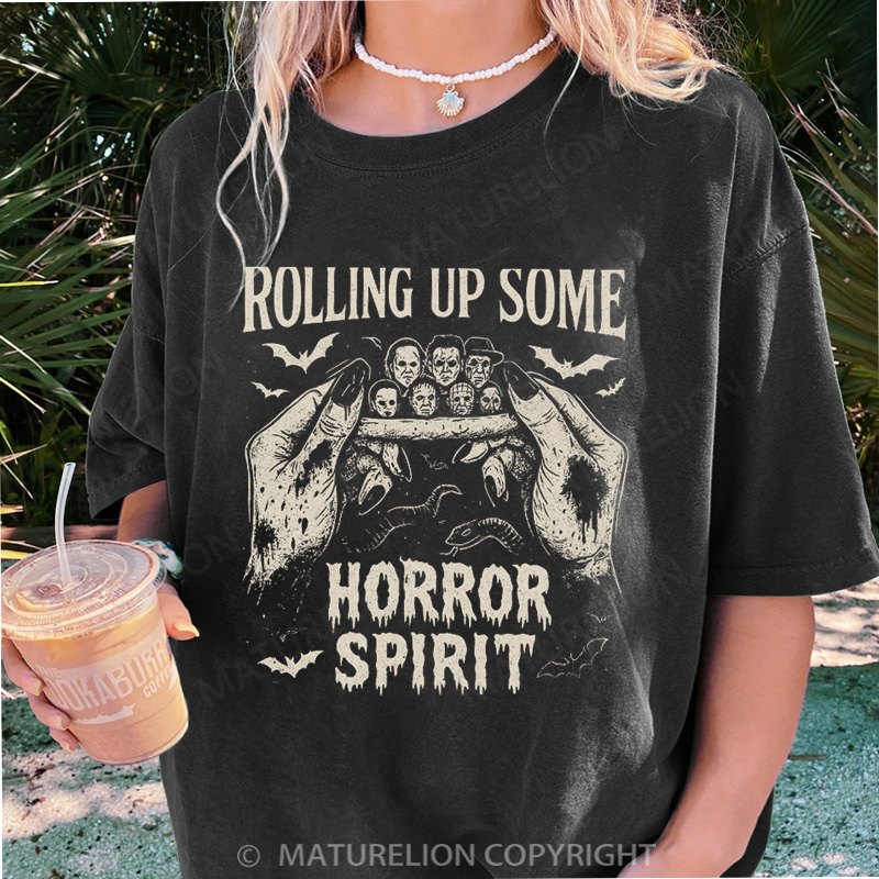 Maturelion Women's T-shirt Rolling Up Some Horror Spirit DTG Washed T-shirt