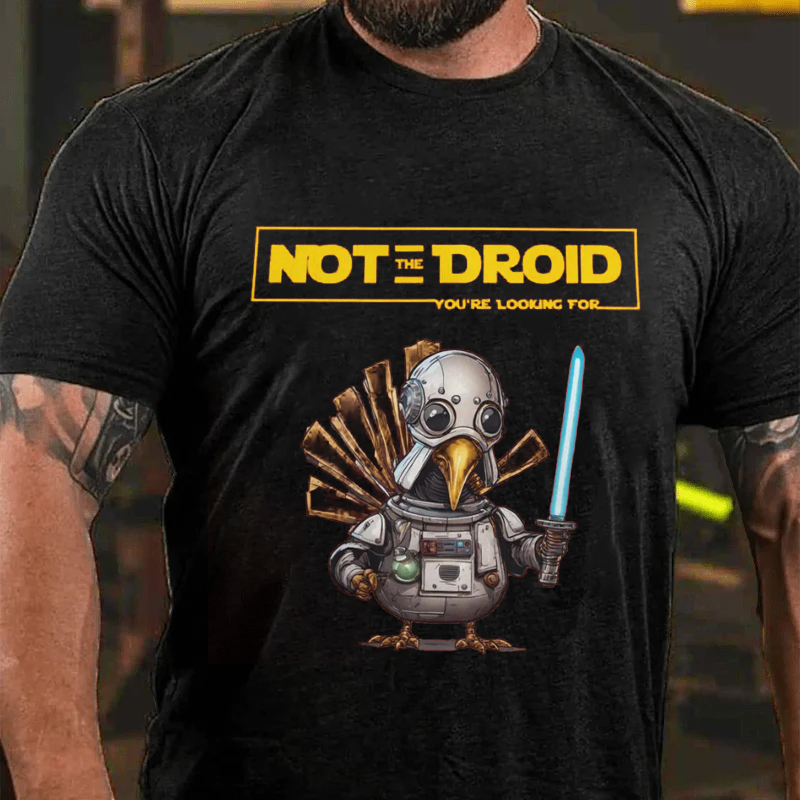 Maturelion Men's T-Shirt Funny Jedi Turkey for Thanksgiving Cotton T-Shirt