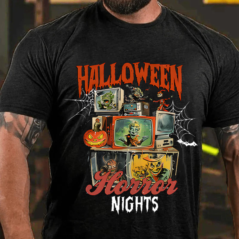 Maturelion Men's T-Shirt Halloween Horror Nights Cotton T-Shirt