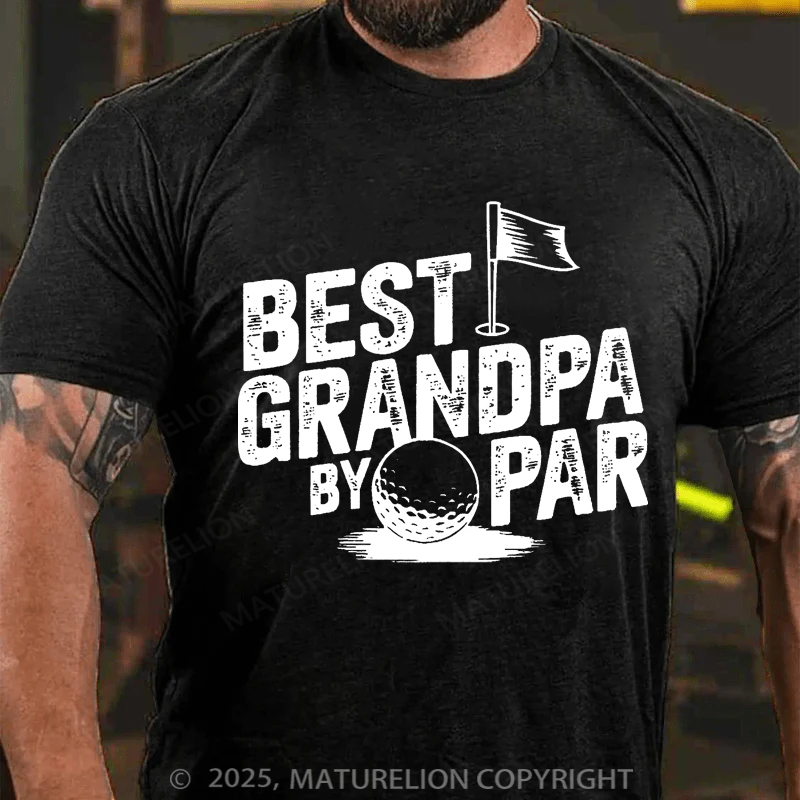 Maturelion Men's T-shirt Best Grandpa By Par Golf Father's Day T-shirt