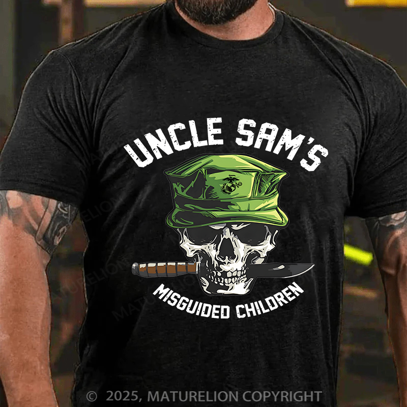 Maturelion Men's T-Shirt Uncle Sam's Misguided Children Cotton T-Shirt