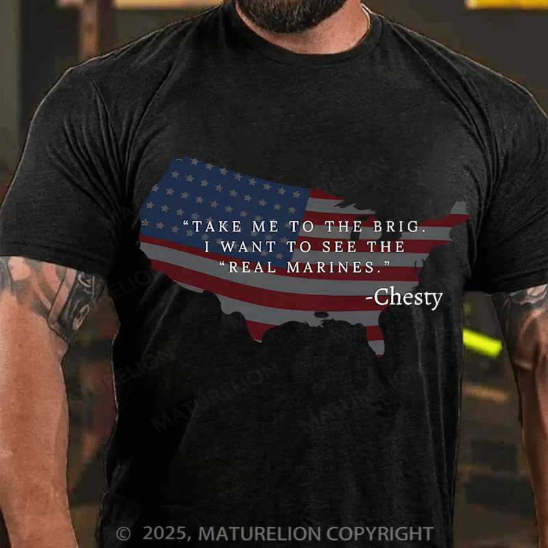 Maturelion Men's T-Shirt Chesty Puller Cotton T-Shirt