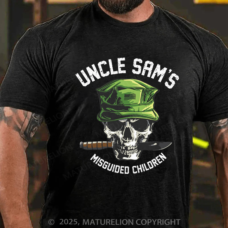 Maturelion Men's T-Shirt Uncle Sam's Misguided Children Cotton T-shirt