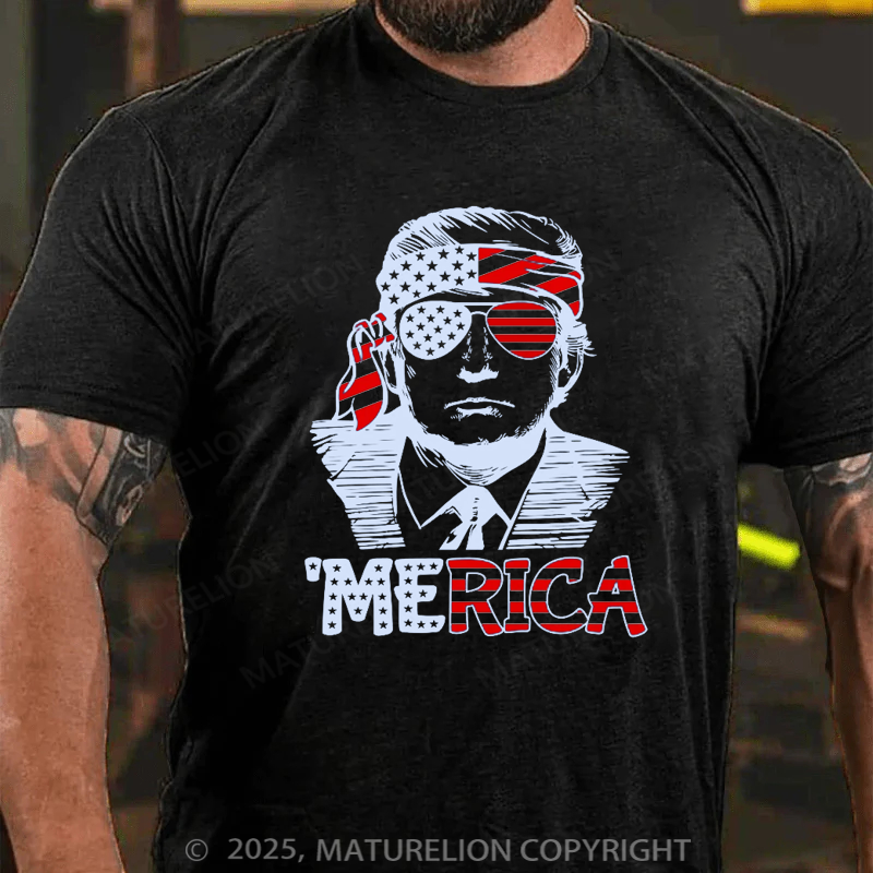 Maturelion Men's T-Shirt American 4th Of July T-shirt