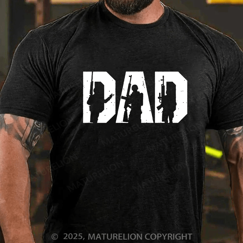 Maturelion Men's T-shirt Tactical Dad Graphic Cotton T-shirt