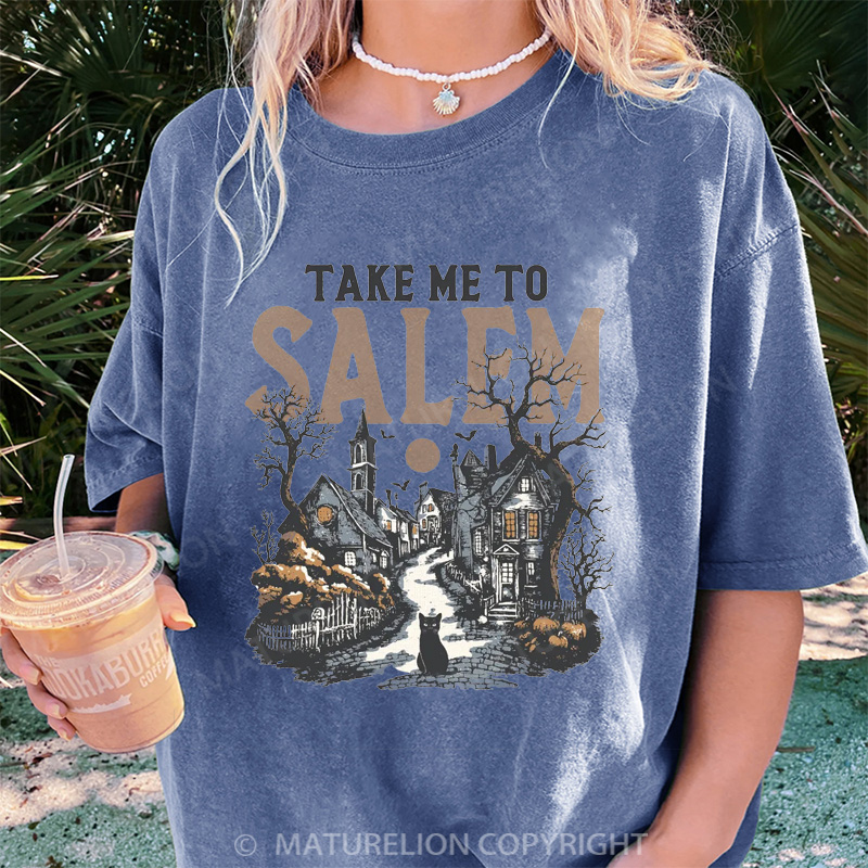 Maturelion Women's T-shirt Take Me To Salem DTG Washed T-shirt