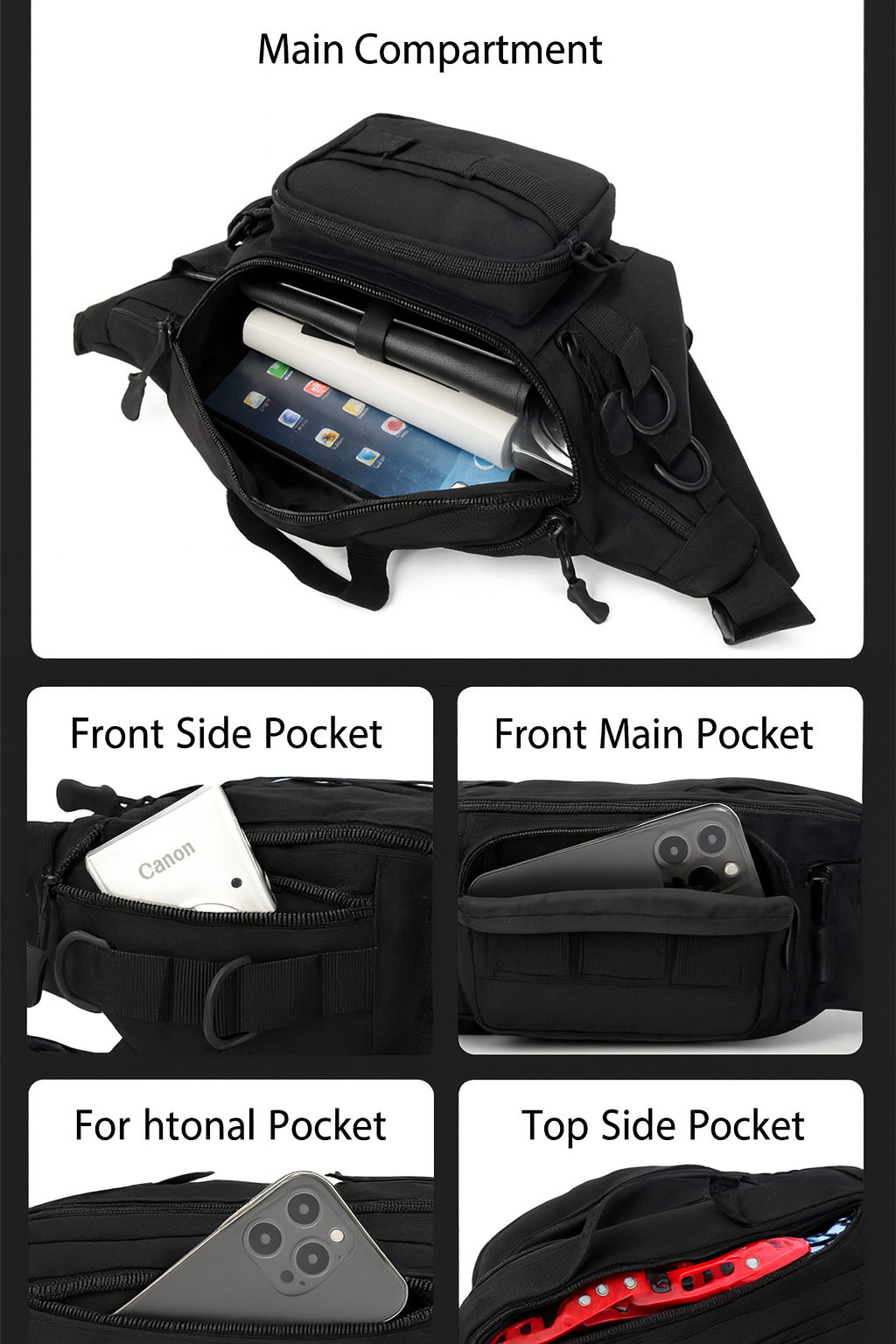 Maturelion Army Green Tactical Waist Bag