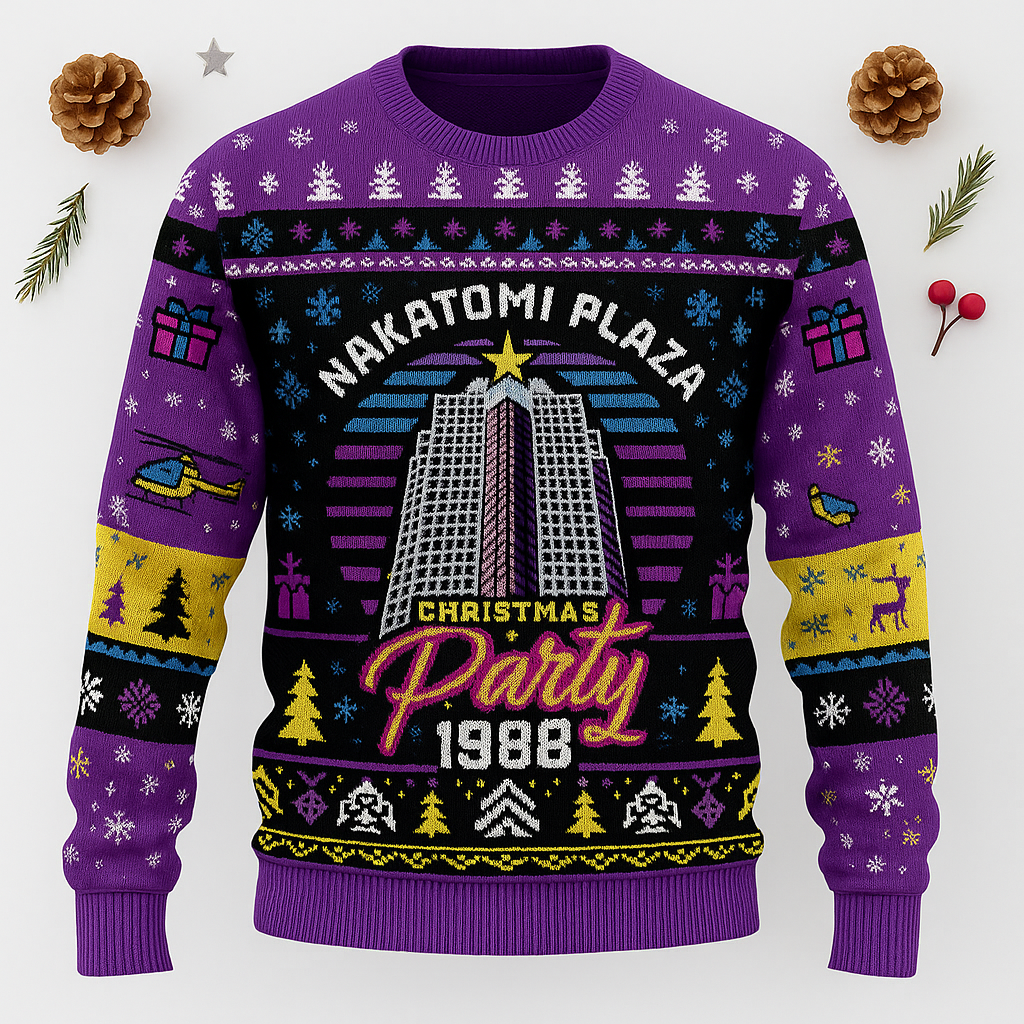 Maturelion Nakatomi Plaza Christmas Party 1988 Ugly Christmas Sweater