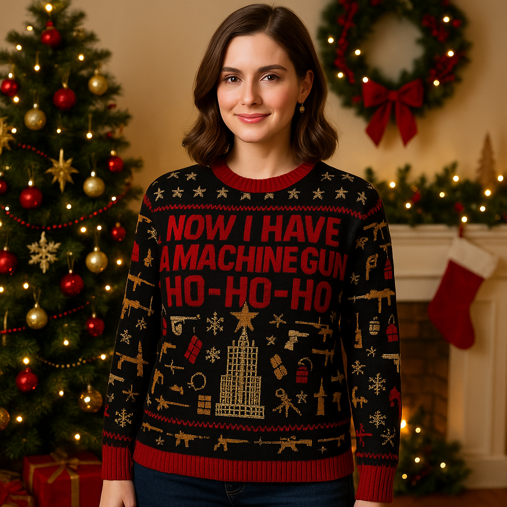 Maturelion Now I Have A Machine Gun Ugly Sweater