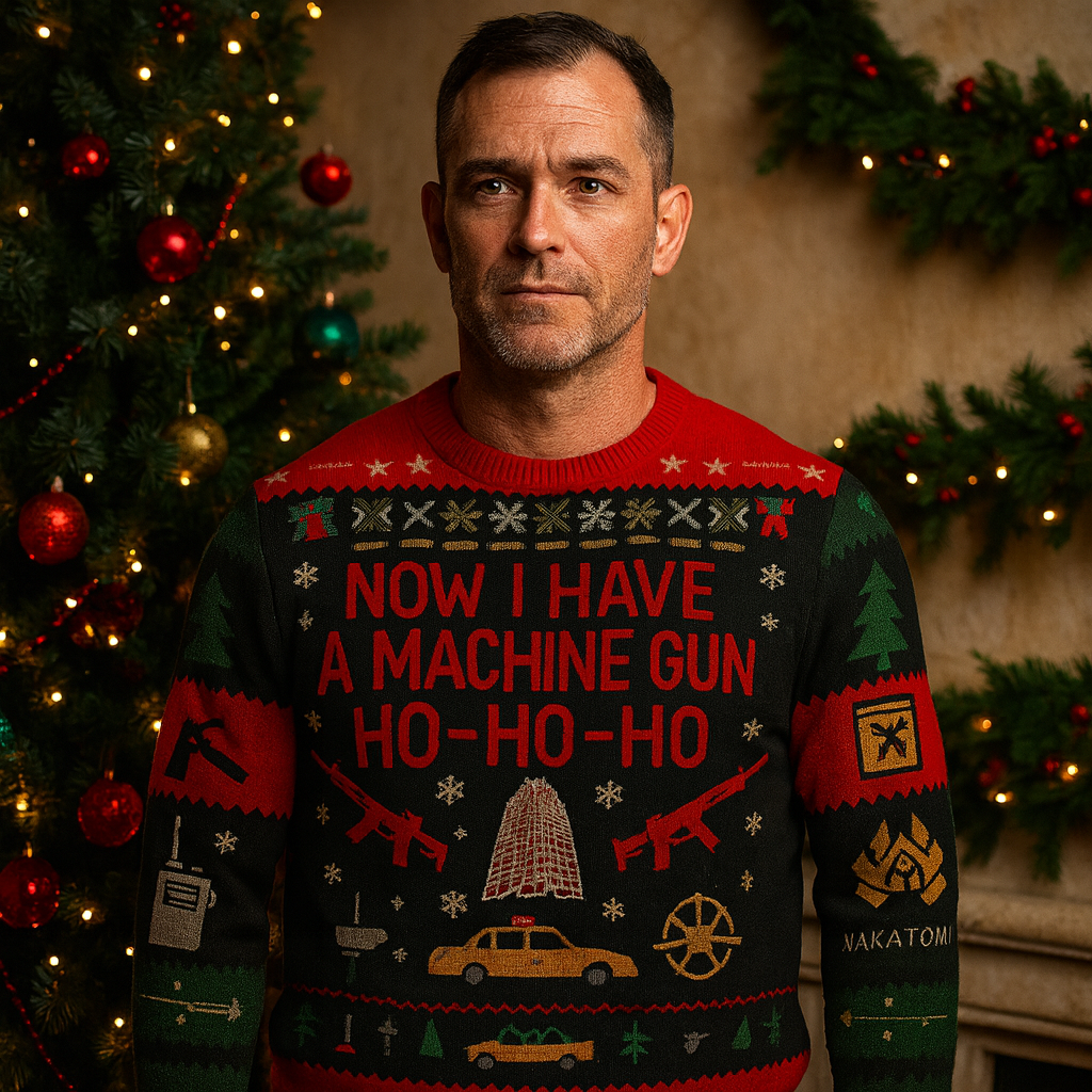 Maturelion Now I Have A Machine Gun Christmas Ugly Sweater