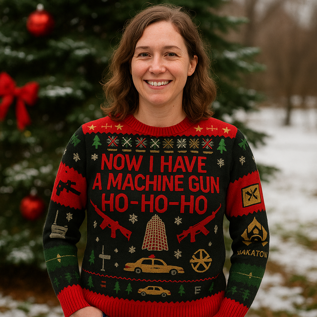 Maturelion Now I Have A Machine Gun Christmas Ugly Sweater