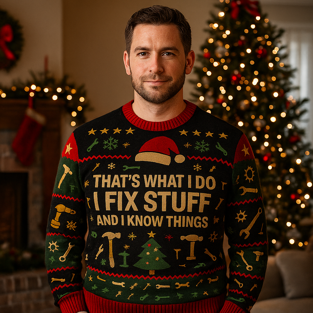 Maturelion That's What I Do I Fix Stuff And I Know Things Ugly Sweater