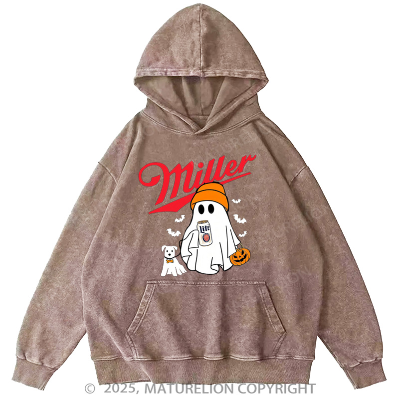 Maturelion Men's Hoodie Miller Beer MLite Washed Hoodie