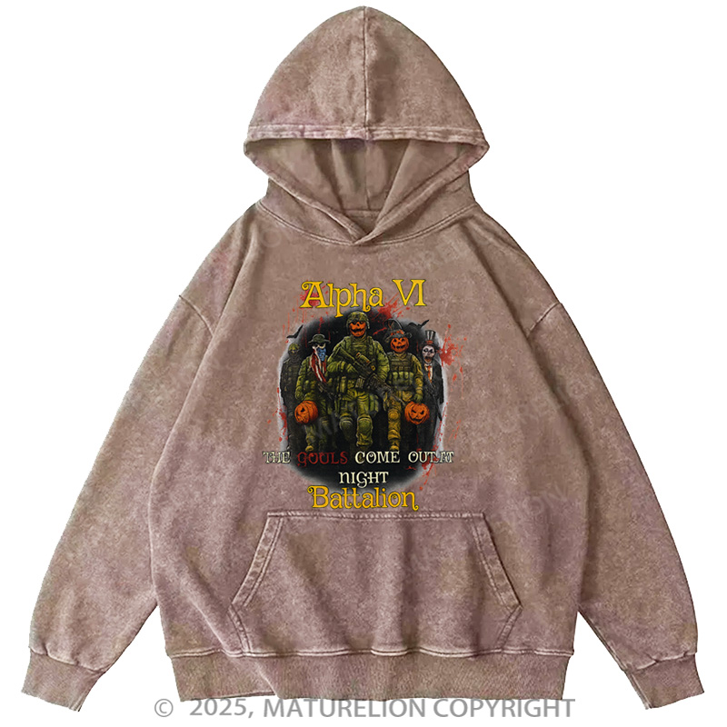 Maturelion Men's Hoodie Ghouls Come Out Washed Hoodie