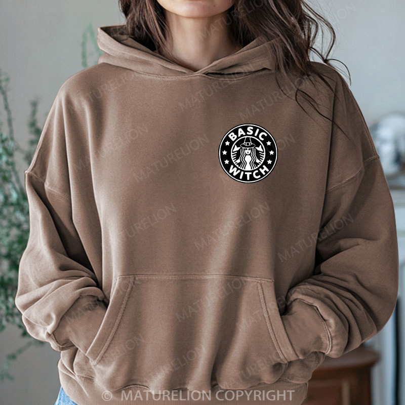 Maturelion Halloween Hoodie Basic Witch Women Washed Hoodie