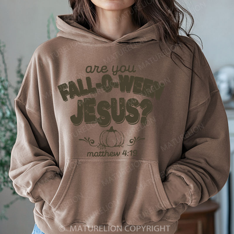 Maturelion Halloween Hoodie Fall Religious Women Washed Hoodie