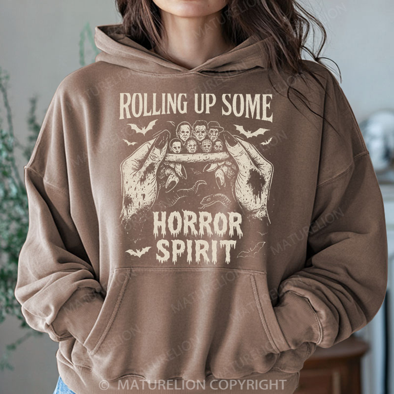 Maturelion Halloween Hoodie Rolling Up Some Horror Spirit Women Washed Hoodie